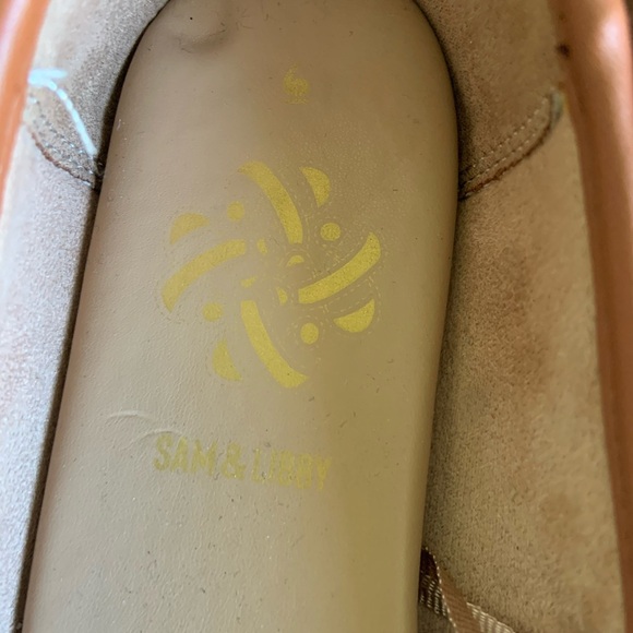 Sam & Libby Leather Flats Women’s Size 6 Brown Cognac Gold Accent NWOT - Picture 6 of 9